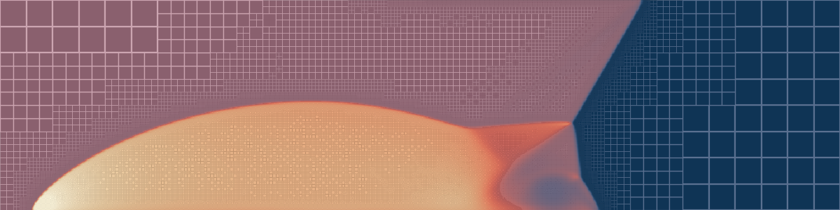 Double Mach reflection: field and adaptive mesh